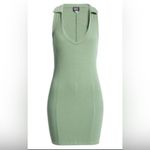 BDG Women’s Green Ribbed Bodycon Sleevless Scoop Neck Dress With Collar LG Photo 1