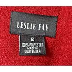 Leslie Fay  Blazer Womens Size 12 Red Suit Jacket Button Shoulder Pad Vintage Y2K Photo 5