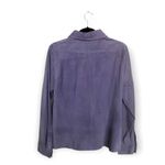 Bushwacker Purple Leather Button Down Blouse Women’s Size L Purple Size L Photo 1
