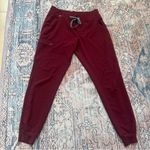 FIGS  Zamora Jogger Scrub Pants Burgundy Drawstring Waist Slim Fit Large Tall Photo 5