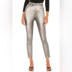 We The Free Free People Phoenix Coated High-Rise Skinny Jeans in Silver Size 27 Photo 5