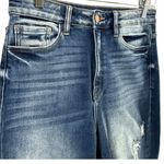 KanCan Kurvy Ultra High Ankle Jean Womens 28 Blue Split Frayed Hem Distressed Photo 3
