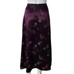 Vintage Renee Lauren 90s Plum Satin Bias Cut Midi Skirt Size 13/14 Y2K Retro Purple Photo 4
