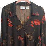 Kathy Ireland  Faux Wrap Collared Floral Top Large Photo 4