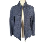 L.L.Bean blue lambswool long sleeve high collar zip up sweater jacket SP Photo 4