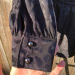 Self Esteem Satin shiny Faux wrap black leopard top Blouse S Photo 3