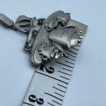 Vintage Pewter tea lovers brooch by J.J. Silver Photo 5