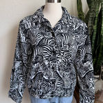 Vintage Zebra Print Jacket Black White Animal Print Size‎ 10 Y2K Photo 0