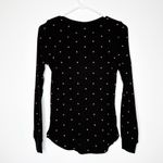 Revolve NWT Plush Heart Print Pajama Set Waffle Knit Women's Black Size Small Photo 3