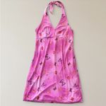 Vintage Y2K Vanity Butterfly Halter Mini Dress Pink Size L Photo 1