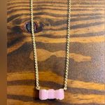 Kate Spade  Pink and Gold Bow Necklace gold tone with pink enamel bow feminine Photo 0