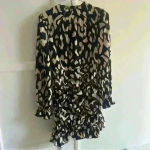 None Women Multicolored Allover Print  Sleeve  Ruffle Dress size S Photo 11