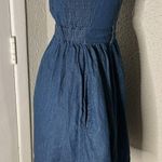Forever 21 I Love H81 Blue Denim Cutout Back Jeans Top/Dress S Preppy Casual Boho Classic Photo 3