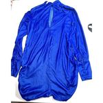 ASOS  Royal Blue Velvet Long Sleeve Cut Out Long Blouse Size 4‎ NWT Photo 4