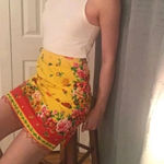 Boston Proper Vintage 90’s Y2K Yellow Floral Bohemian Pencil Skirt Size 8 Medium Photo 3