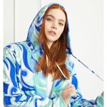 Hill House Hill House Allie Zip-Up Hooded Fleece Jacket in Ocean Kaleidoscope Size Small Photo 2