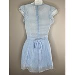 Lucy in the Sky  Blair Romper Small Blue‎ Swiss Dot Sheer Ruffle Tie Front Cute Photo 8