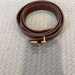Brown Leather Belt with Gold Buckle Photo 4