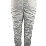 Irregular Exposure Gray Ruched Split Hem Skinny Leg Pockets Sweat Casual Pants S Photo 2