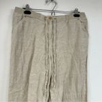 JM Collection  Linen Cream Wide Leg Drawstring Waist Pull On Pants Womens 12P Photo 3