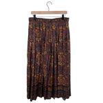Herman Geist Vintage 80s 90s Pleated Maxi Skirt Size 14 Paisley Floral Fall Photo 1
