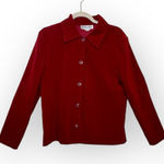 Briggs New York Briggs Red Faux Suede Button Front Shirt Jacket Vintage Y2K Quiet Luxury S Photo 0