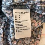 American Eagle  Crop Top Smocked Ruffle Tie Front Floral Blue Pink M Photo 3