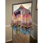 Chico's Unique Amazing Watercolor European City Art To Wear Jacket Size M Photo 2