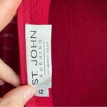 St. John Evening Santana Knit Long Dress Red Metallic Sequin Stripe Size 12 Photo 7