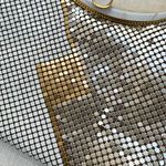 Vintage aluminum purse in white, silver & gold. White Photo 2