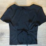 Princess Polly  Black Open Tie Back Crop Top Photo 1