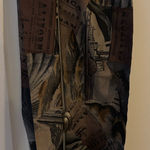 Beautiful‎ Colonial Shipping theme scarf in golds, reds, black. 60” x6.5”. Black Photo 0