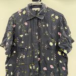 Thakoon Black‎ Floral Cropped Jumpsuit Women’s Size 8 Short Sleeve Multicolor Black Photo 3