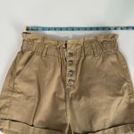 Topshop  Paper Bag Tan Button Fly Shorts‎ Size 12 Photo 5