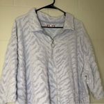 Urban Outfitters  Blue Raised Zebra Print Polo Quarter Zip Shirt Women’s Size XL Photo 1