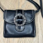 Brighton  Women’s Small Wallet Crossbody Strap Black Croc Embossed Leather Photo 1