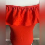 EXPRESS  Orange Bodysuit Off the shoulder Size S Photo 4