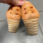Toms  Orange Suede Platform Wedge Sandals Peep Toe Size 9 Ankle Strap Shoes EUC Photo 2