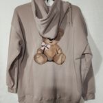 No Comment Teddy bear women's Brown Hoodie size 2X Photo 4