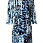 Carmen Marc Valvo Boat Neck Jersey Knit Ruched Sheath Dress Size 6 Photo 0