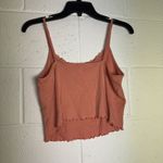American Eagle Womens Large Peach Pink Orange Crop Tank Top Cami Bow Photo 6