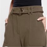 EXPRESS NEW Super High-waisted Belted Cargo Ankle Pant In Olive Green Size 10 Photo 7