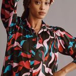 Hutch NWT Anthropologie Kodie Buttondown Blouse Pink Blue Black Top Size XS Photo 2