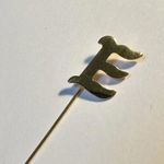 Letter / Initial E Lapel Stick Pin Gold Tone Photo 7