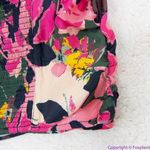 Free People NEW Floral print crop top, L, smock back cinch sides ruffle … Photo 10