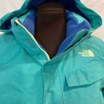 The North Face Snowboarding Coat Women Size Medium Green/Blue EUC Photo 3