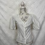 French Connection  Armina‎ Poplin Short Puff Sleeve Top Size XS NWT Photo 3