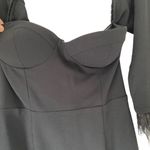 Akira Off Shoulder Feather Black Body Con Mini Dress NWTs size large Photo 4