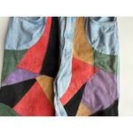 Vintage Mom Jeans with Suede Patchwork Women’s Size 28 90s Blue Photo 1