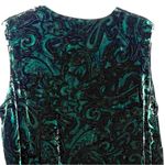 Silk Assets Velvet Paisley Sleeveless Top Women’s 1X Emerald Silk Rayon Babydoll Green Photo 4